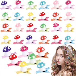 Colorful Mushroom Hair Clips